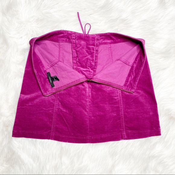 Forever 21 Fuchsia Faux Suede Lace Up Mini Skirt - Picture 5 of 6